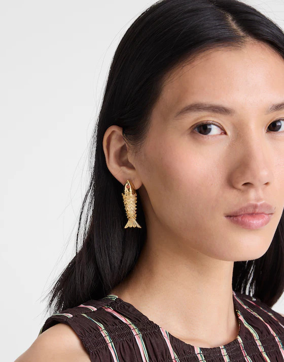 Madewell x Shopbop Fish Statement Stud Earrings | Madewell