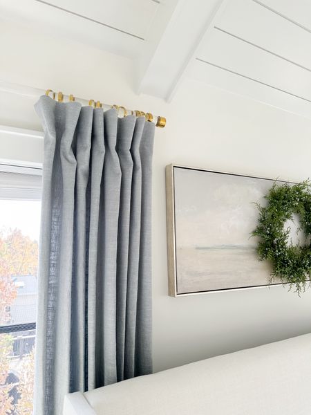 My acrylic and brass curtain rods are on sale! Also, linking a look for less of these curtain rods and blue gray linen curtains from Amazon. Our art was a lucky find but I found the same art on stretch canvas available at Walmart. The 24 x 47“ size is perfect for over king size bed.

#LTKhome #LTKsalealert #LTKfindsunder50