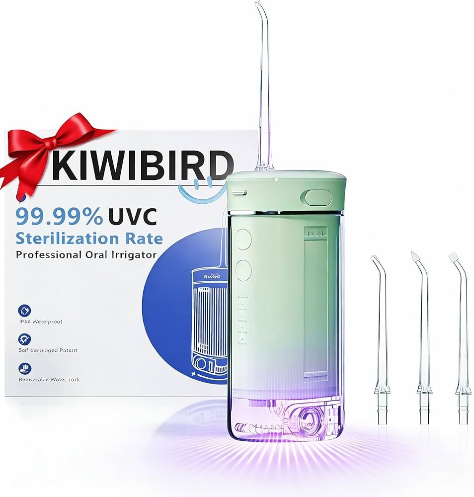 KIWIBIRD Mini Water Flosser for Travel, Ultra-Portable Cordless Oral Irrigator with UVC Light, IP... | Amazon (US)