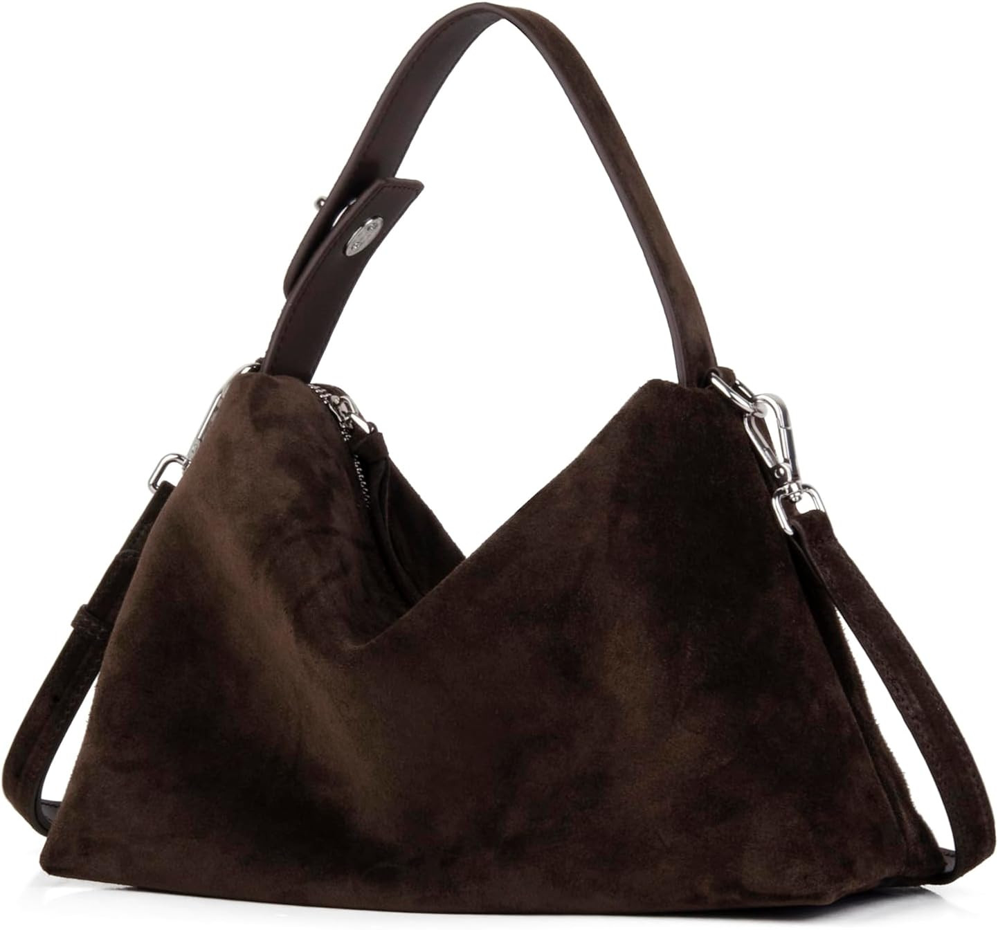 DONNAIN Premium Suede Leather Crossbody Bags for Women, Slouchy Suede Shoulder Bag with Adjustable Strap and Tote Handbag (New Coffee) | Amazon (US)