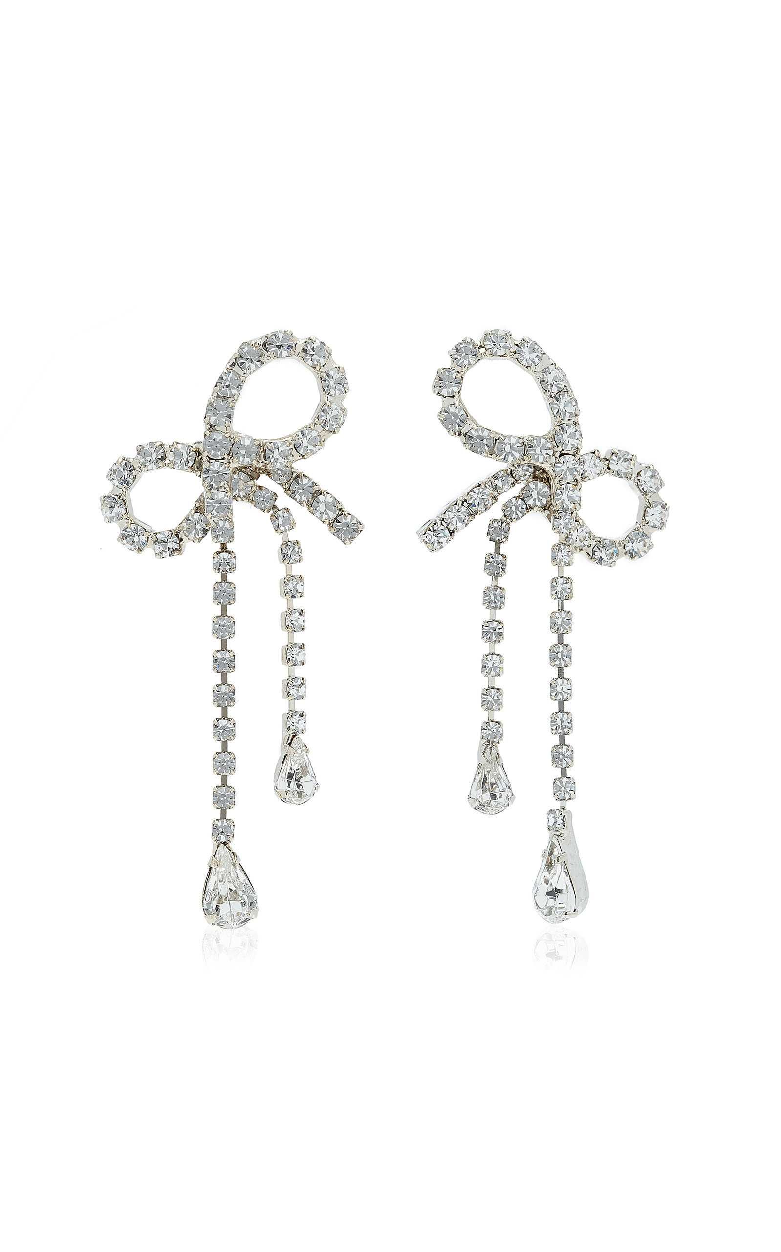 Mirabelle Crystal-Embellished Bow Earrings | Moda Operandi (Global)