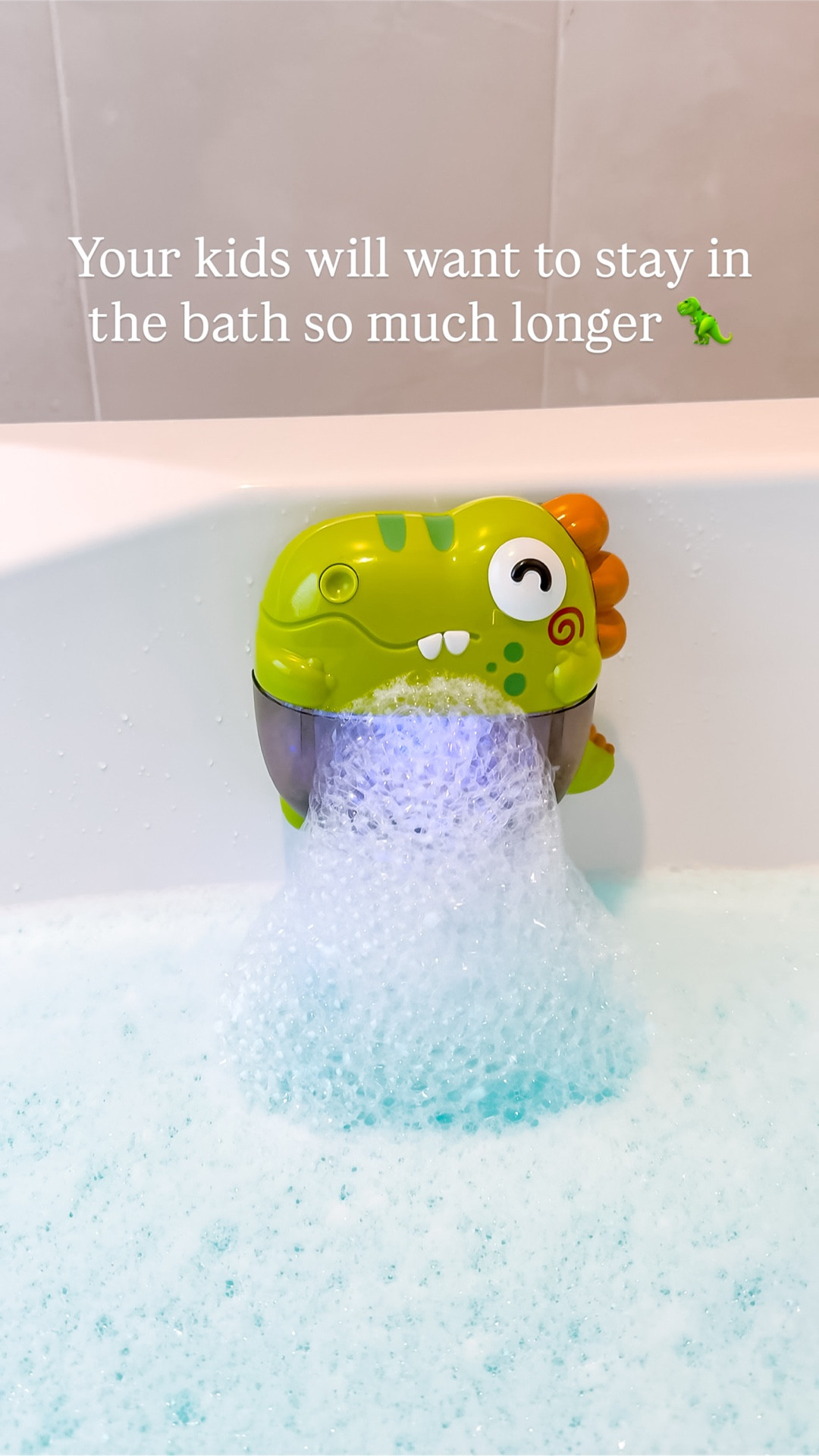 This dino bubble bath machine makes bath time fun! 🦖🚿 Your kids will want to stay in the bath so much longer! 

#thesistershoppers #amazonhome #amazonkids #bathtoys #asmr 

#LTKmomlife #LTKHome #LTKKids
