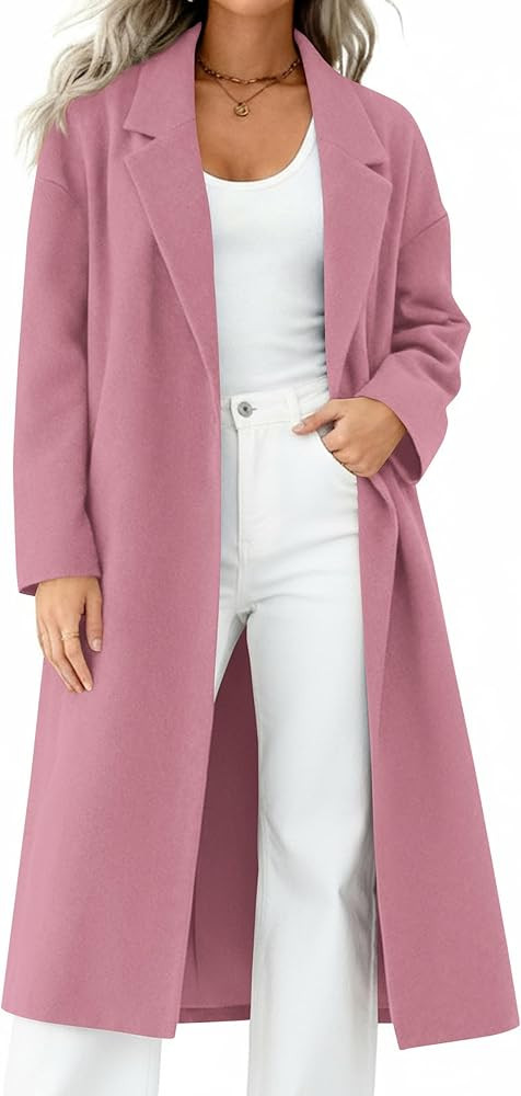 PRETTYGARDEN Womens Winter Coats 2025 Trendy Long Sleeve Notch Lapel Button Long Jackets Casual O... | Amazon (US)