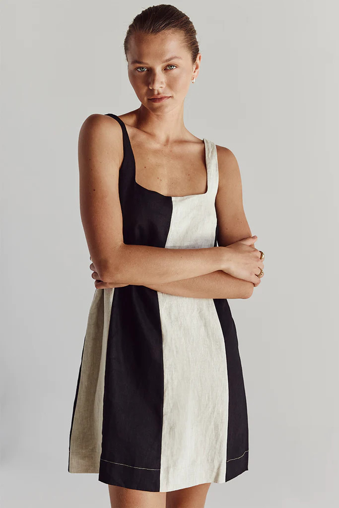 AGI NATURAL COLOUR BLOCK MINI DRESS | DISSH