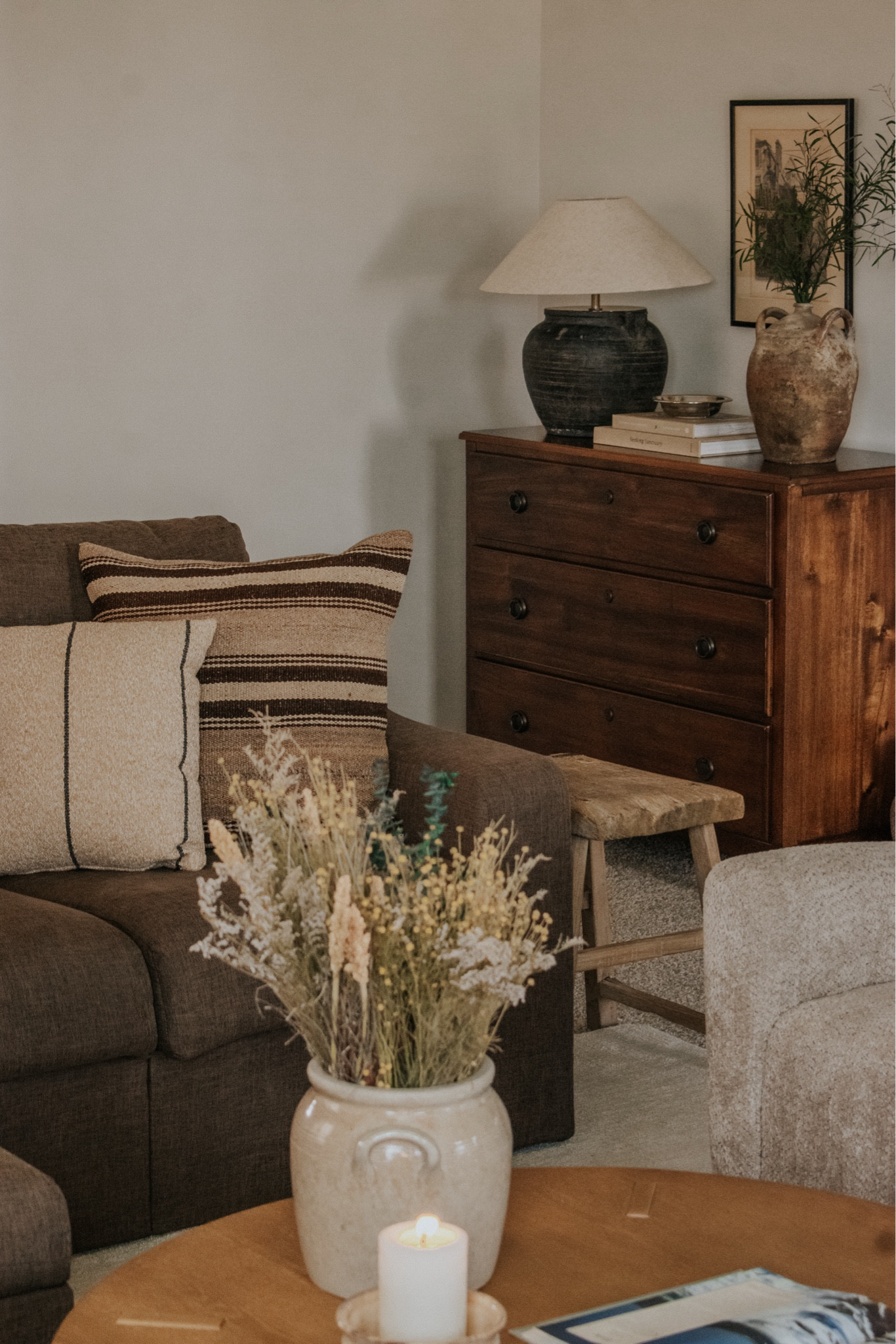 Living room; brown couch; vintage modern living room; neutral home

#LTKHome