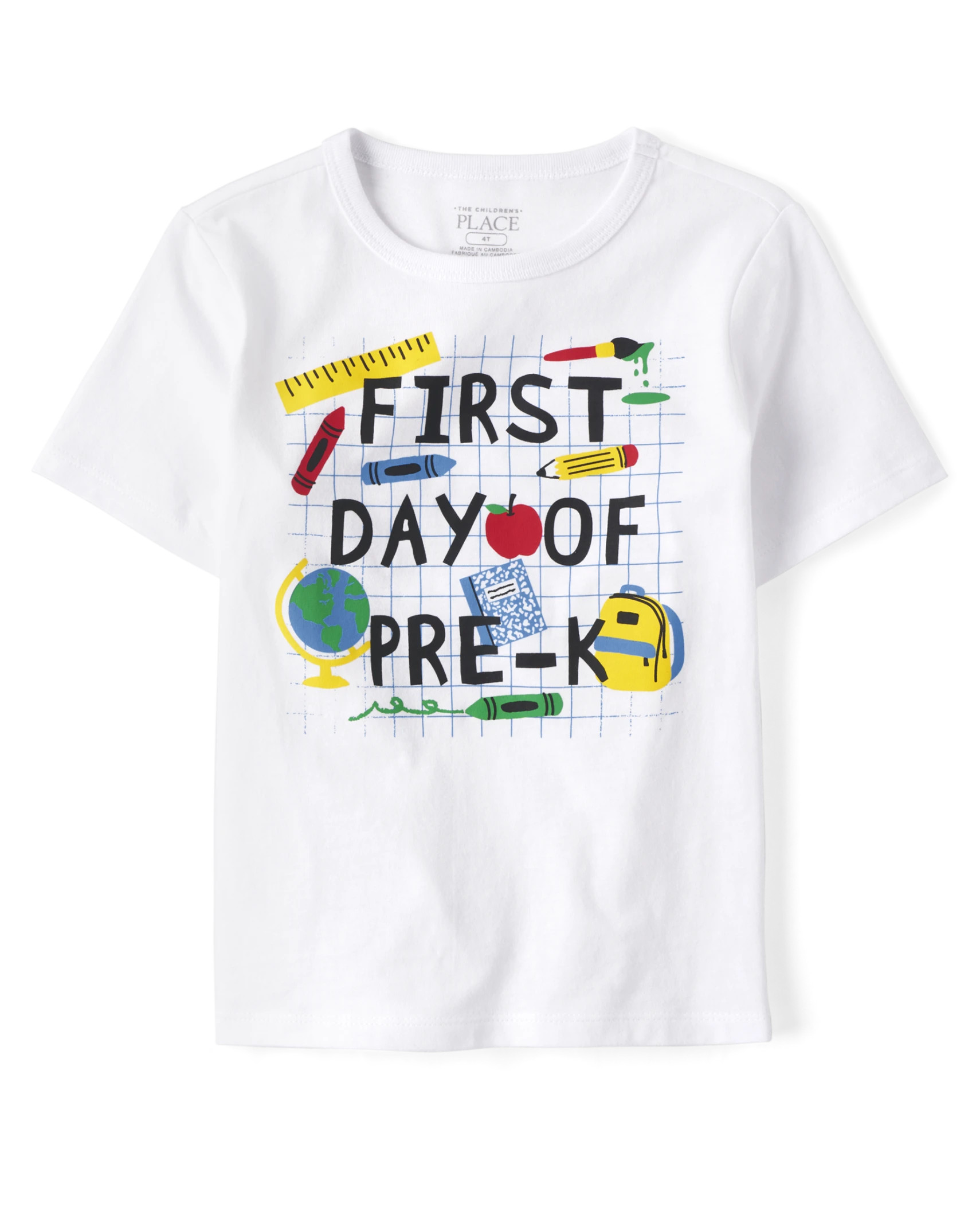 Toddler Boys First Day Of Pre-K Graphic Tee - white | The Children's Place