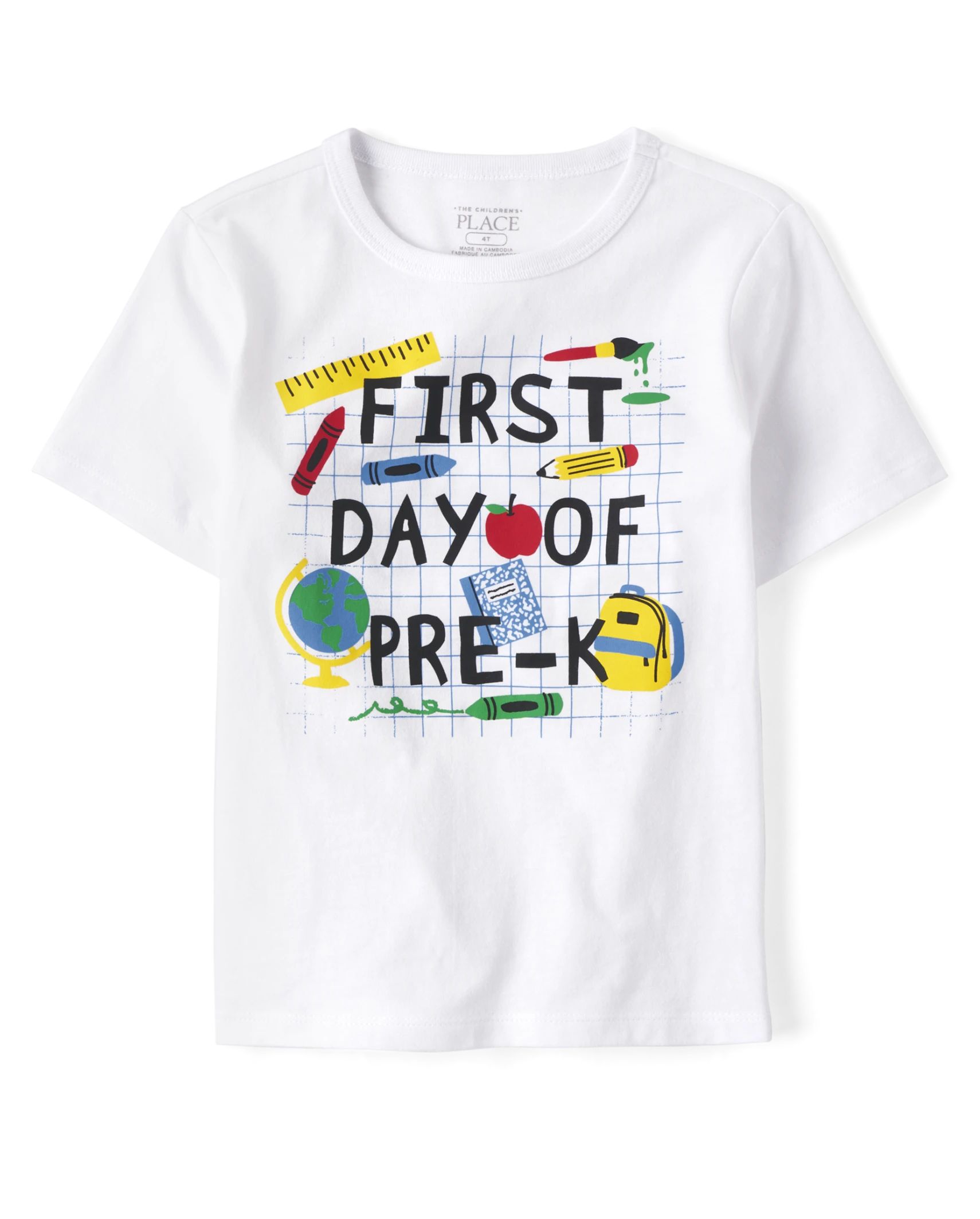 Toddler Boys First Day Of Pre-K Graphic Tee - white | The Children's Place