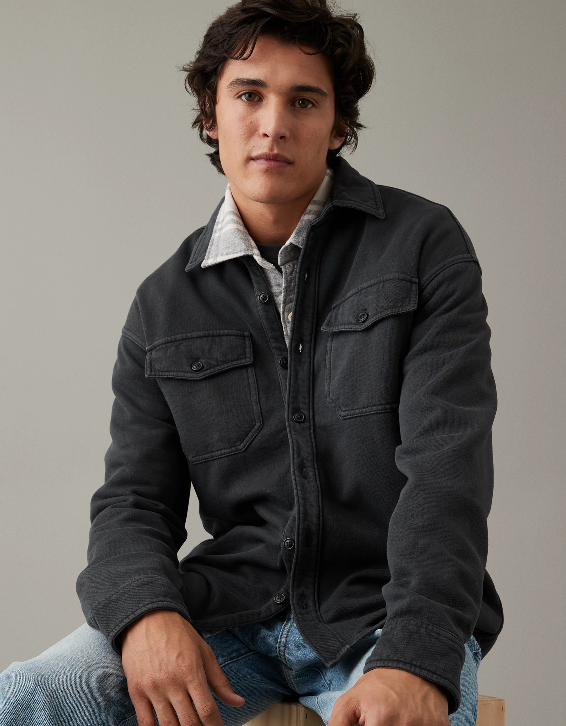 AE Heritage Fleece Shirt Jacket | American Eagle Outfitters (US & CA)