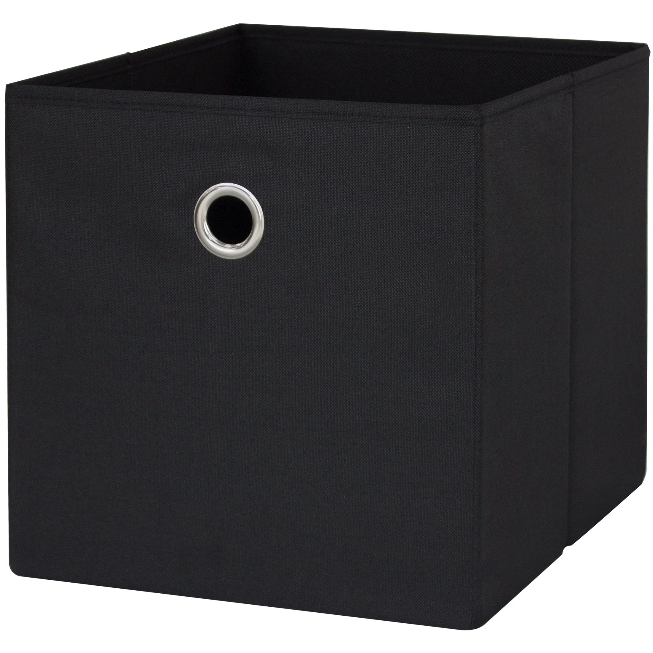 Mainstays Collapsible Fabric Cube Storage Bin (10.5" x 10.5"), Rich Black | Walmart (US)