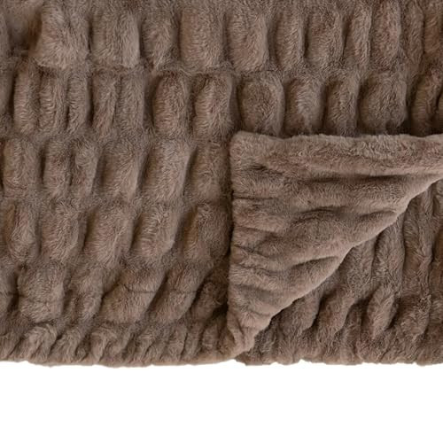 Minky Couture Hugs Blanket - Extra Plush Blanket for Premium Gifting - Stretchy Bubbled Cozy Throw - Silky Smooth - Durable & Machine-Washable - Travel-Friendly - Grande, Milk Chocolate | Amazon (US)