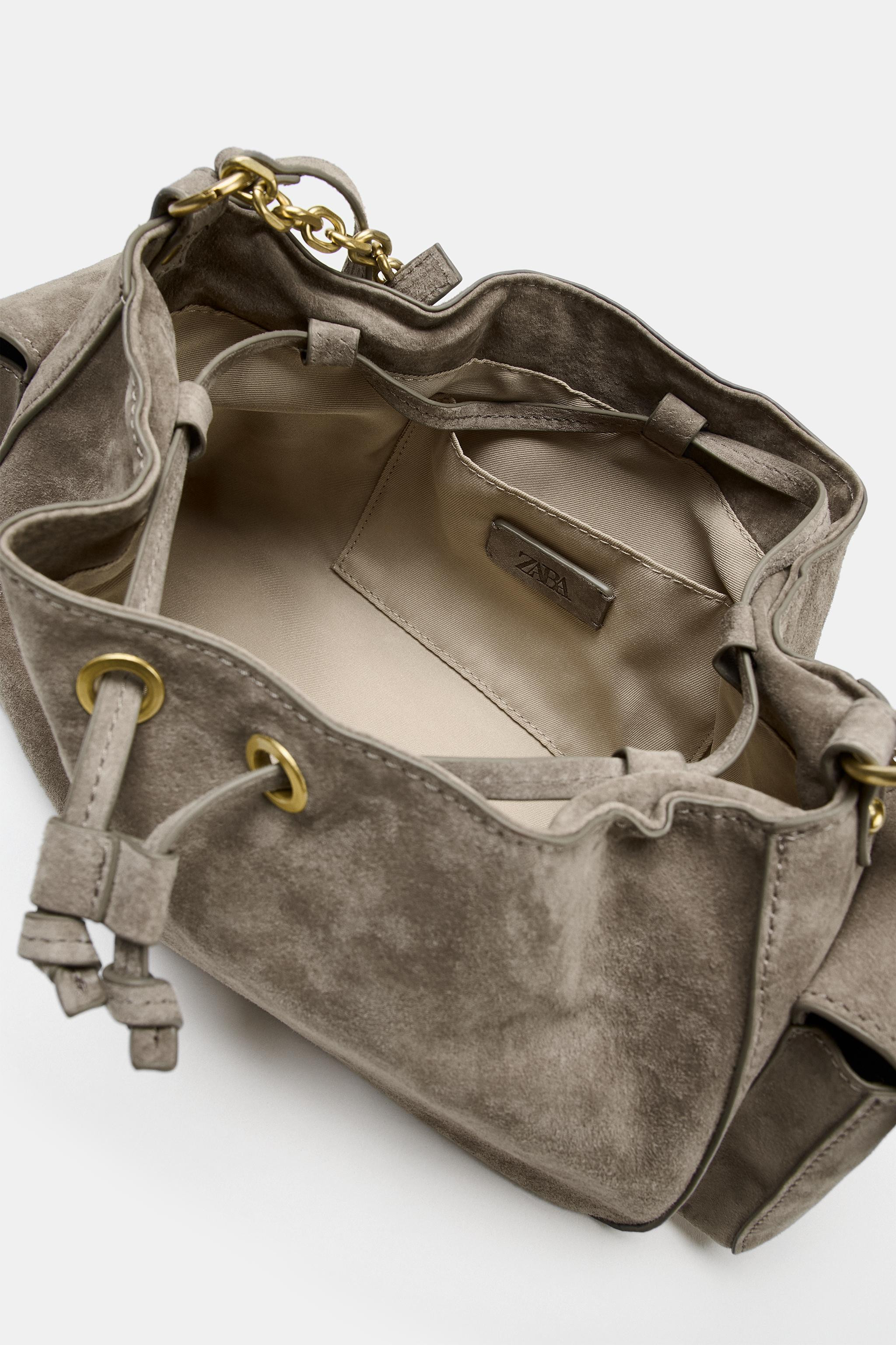MINI LEATHER DRAWSTRING BAG | Zara US