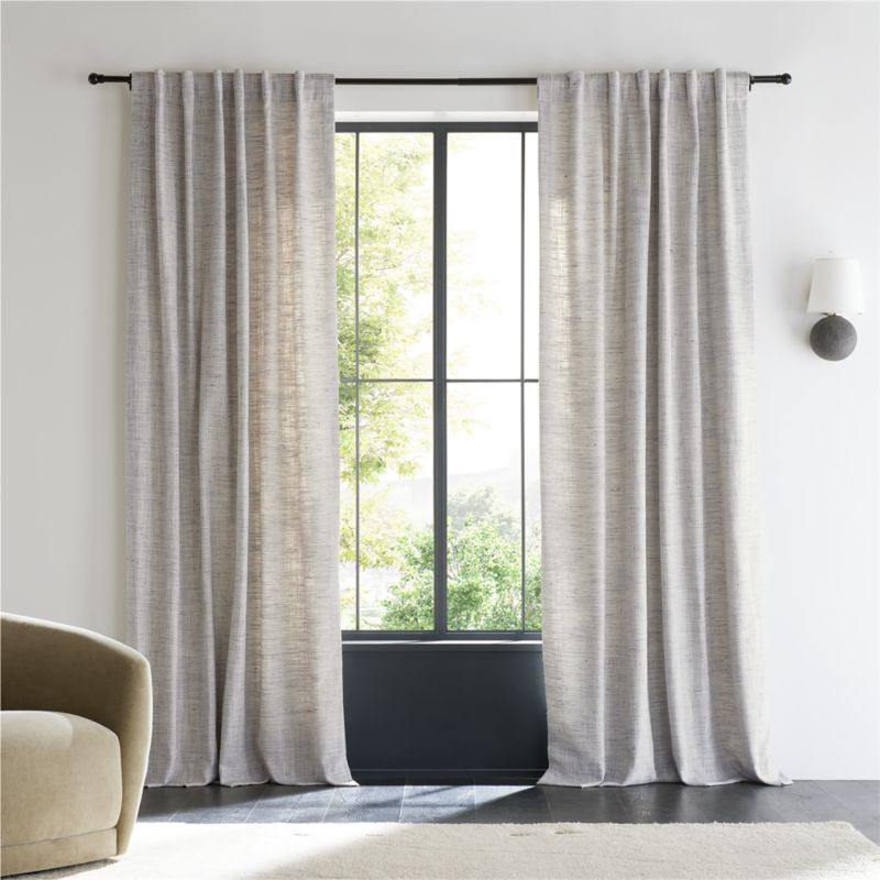 Reid Blue Window Curtain Panel 52"x84" + Reviews | Crate & Barrel | Crate & Barrel