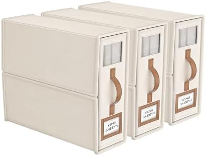 3 Pack Foldable Bed Sheets Set Organizers and Storage(King & Queen Size),Linen Fabric Closet Orga... | Amazon (US)