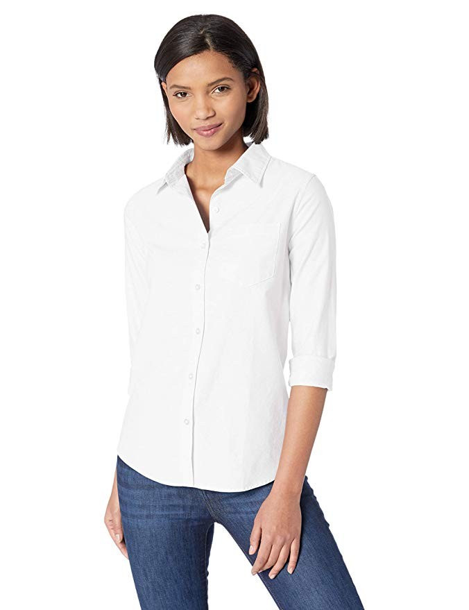 Amazon Essentials Women's Classic-Fit Long-Sleeve Oxford Shirt | Amazon (US)