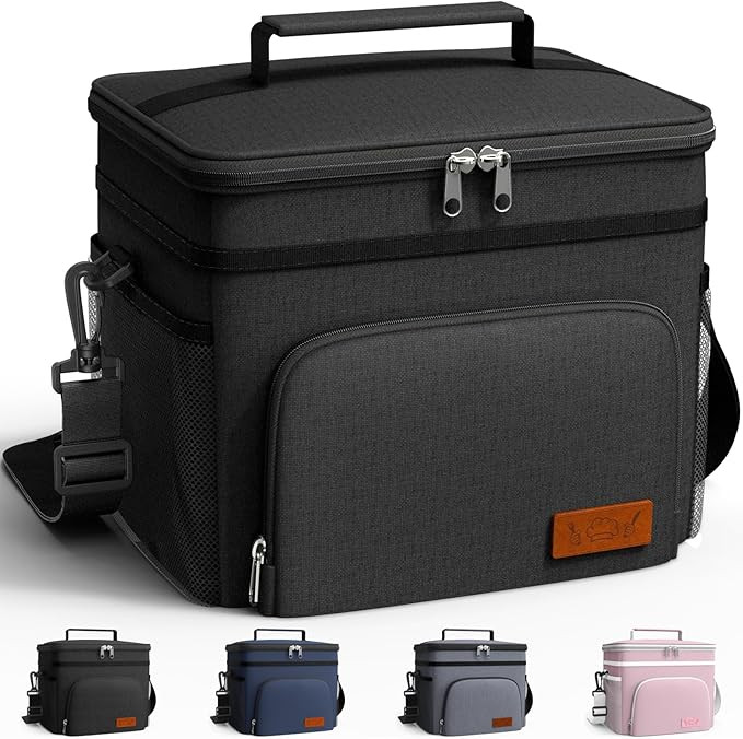 HOTOR Insulated Lunch Box for Men & Women - Leak-Proof Cooler Lunch Bag with 4 Pockets, Adjustabl... | Amazon (US)
