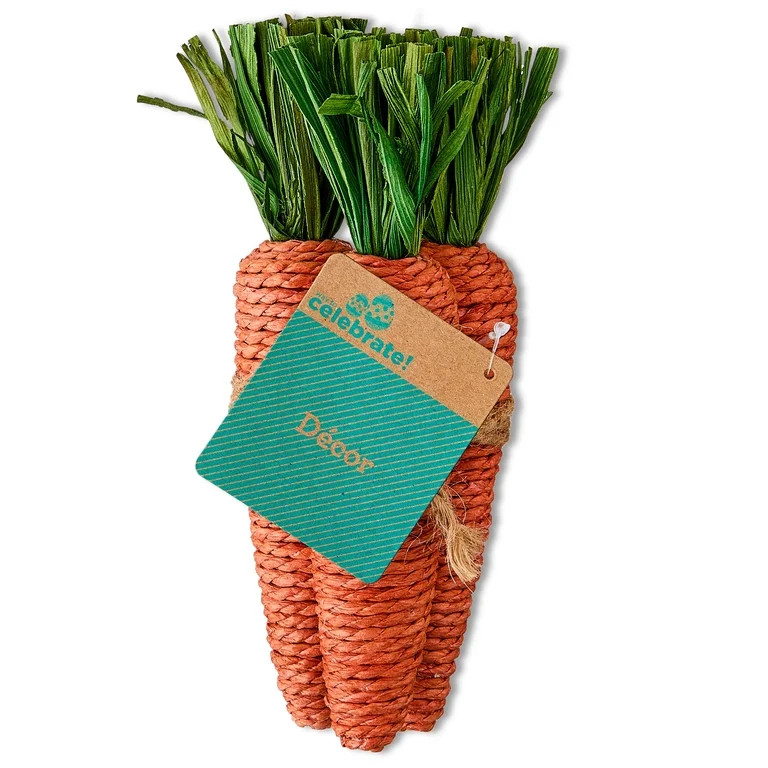 Paper Carrots Bundle Tabletop Decoration, Orange and Green, 8", Easter by Way To Celebrate | Walmart (US)