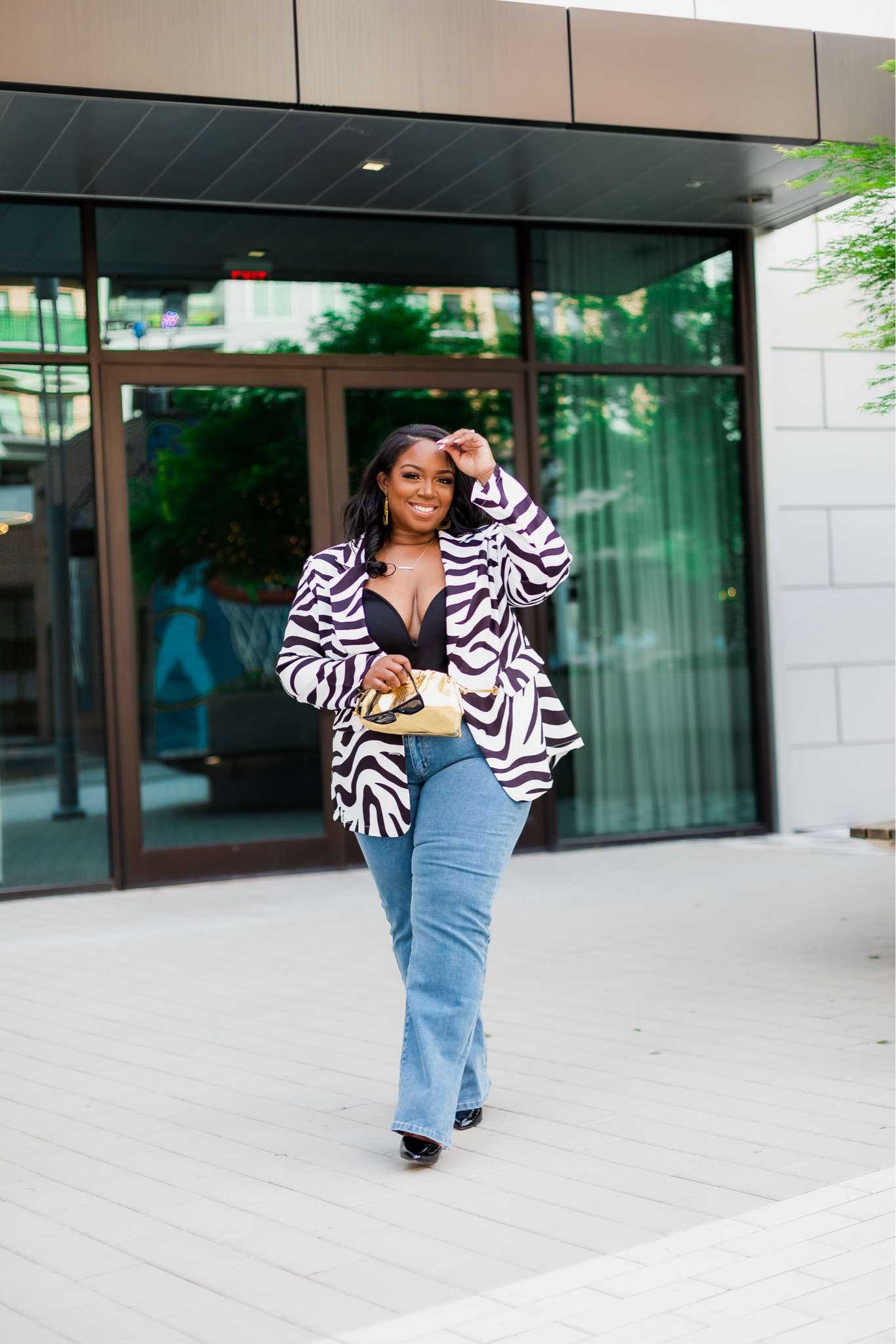 Statement blazer & jeans for an elevated casual look. Plus size// size 2X // animal print// zebra print 

#LTKunder50 #LTKstyletip #LTKcurves