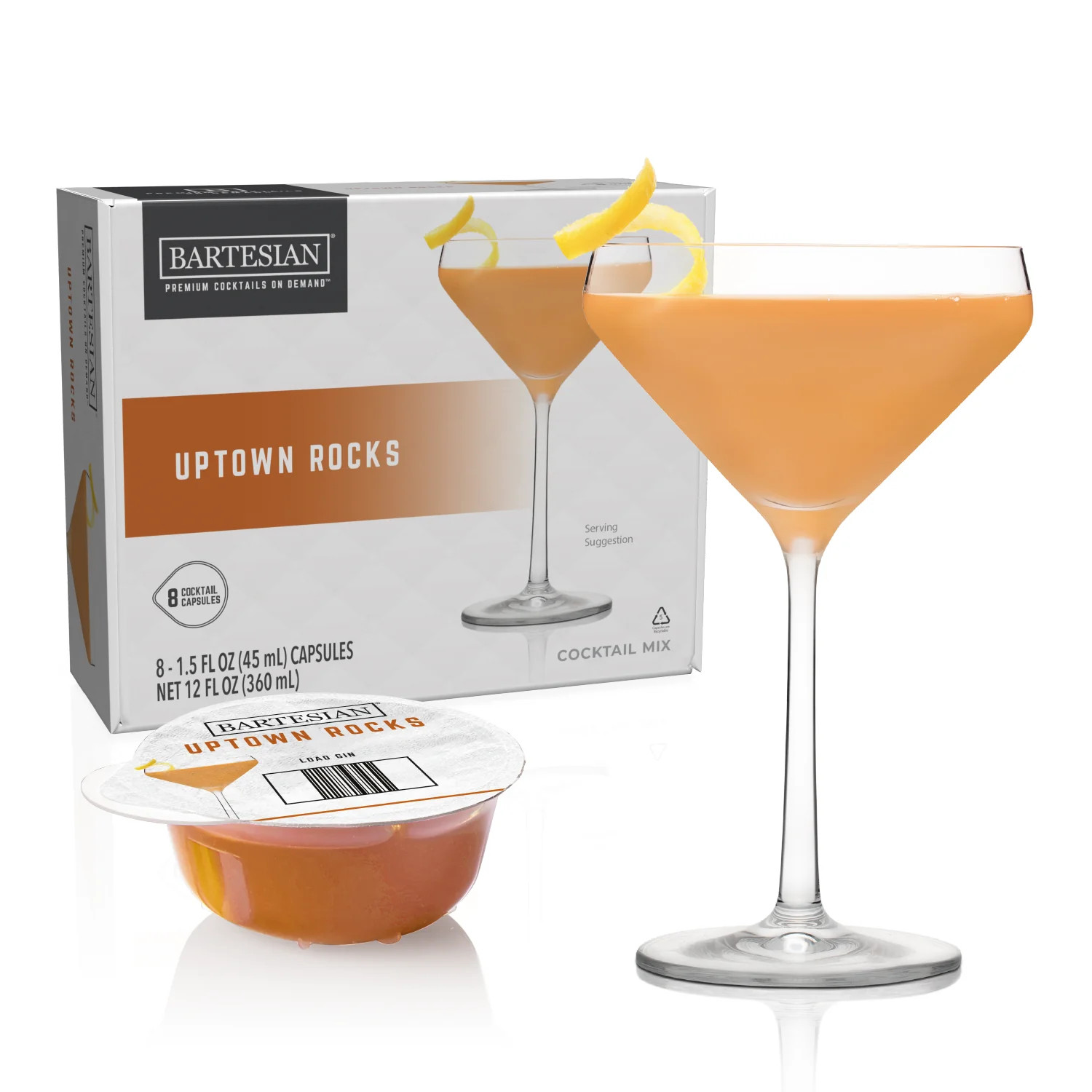 Uptown Rocks Gin Cocktail | Uptown Rocks Drink Capsules | Bartesian