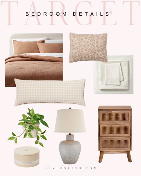 Target home decor | Target finds | Home decor | Bedding | Bedroom decor | Throw pillows | Bedroom lamp | Candle | Cozy home decor

#LTKhome #LTKfindsunder100 #LTKsalealert