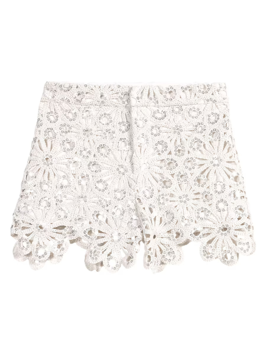 Maje Crochet and Sequin Shorts | Saks Fifth Avenue