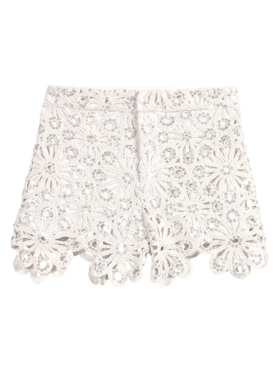Maje Crochet and Sequin Shorts | Saks Fifth Avenue