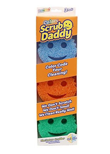 Scrub Daddy Color Sponge - Scratch-Free Multipurpose Dish Sponge Color Variety Pack - BPA Free & Made with Polymer Foam - Stain & Odor Resistant Kitchen Sponge (3 Count) | Amazon (US)