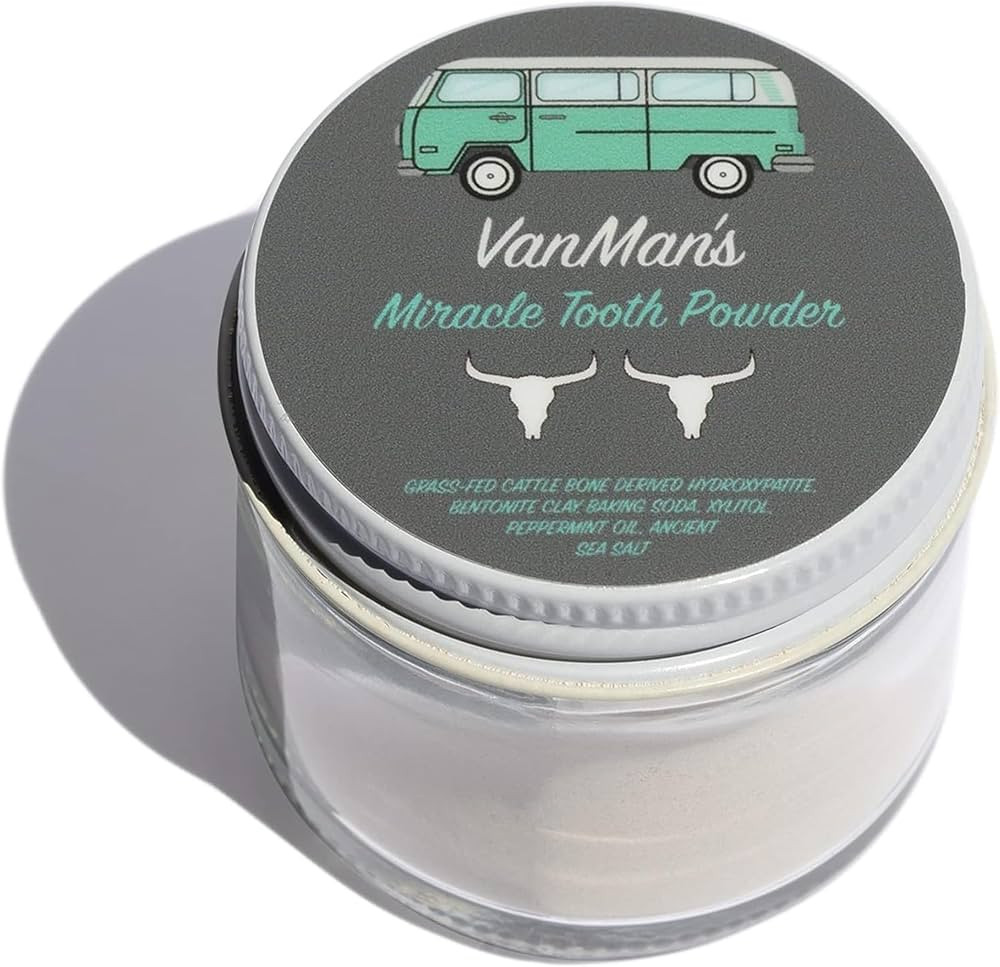 Vanman’s - Mint and Bone Tooth Powder Toothpaste - Remineralizing Tooth Powder with Cattle Bone... | Amazon (US)