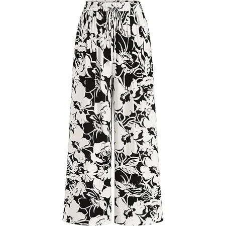 PRETTYGARDEN Womens Pants Elastic Waist Floral Lightweight Pants for Women Casual Wide Leg Pants Woman | Walmart (US)