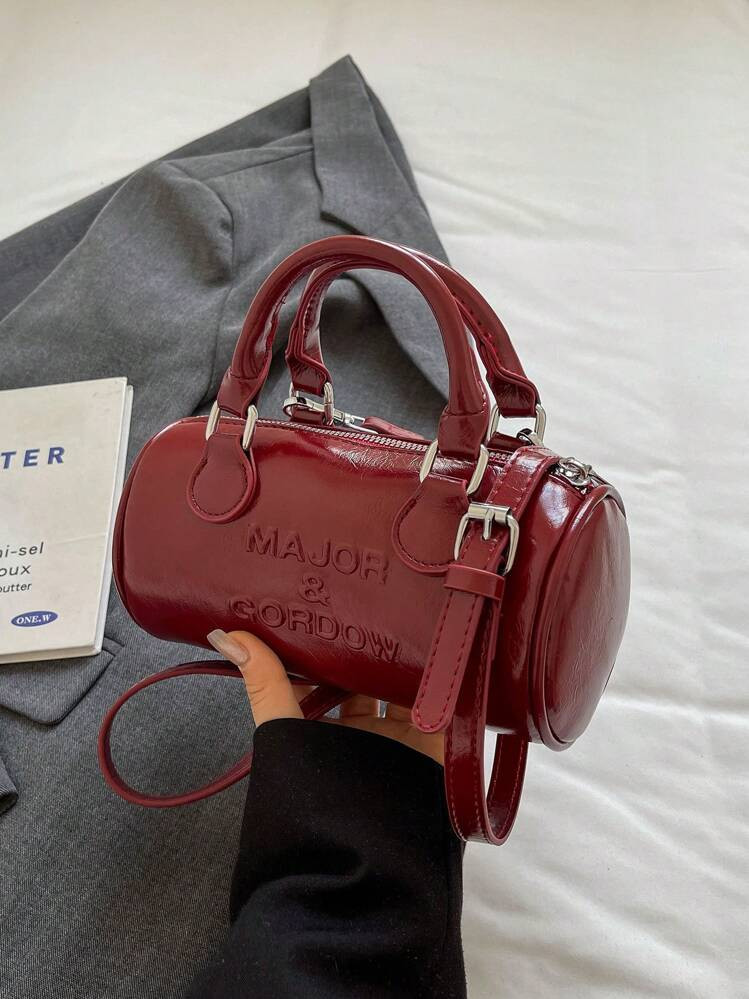 Vintage Niche New Style Fashionable All-Match Boston Bag With High-End Feeling For Handheld, Diagonal And Shoulder Carrying | SHEIN