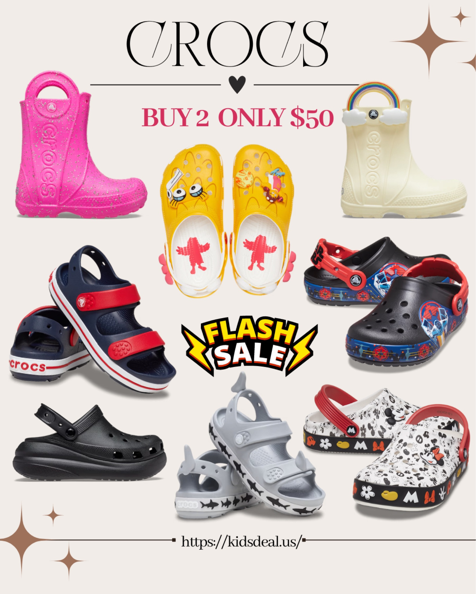 Crocs 2 for $50 Flash Sale!!

Get 2 pairs for $50—shop select styles now. Enjoy free shipping on qualified orders.

#crocs #flash sale #must have #disney #toddler #summer funn

#LTKSaleAlert #LTKBacktoSchool #LTKShoeCrush #LTKFamily