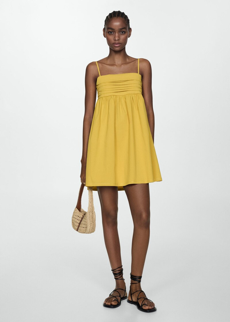 Draped neckline dress -  Women | Mango USA | MANGO (US)