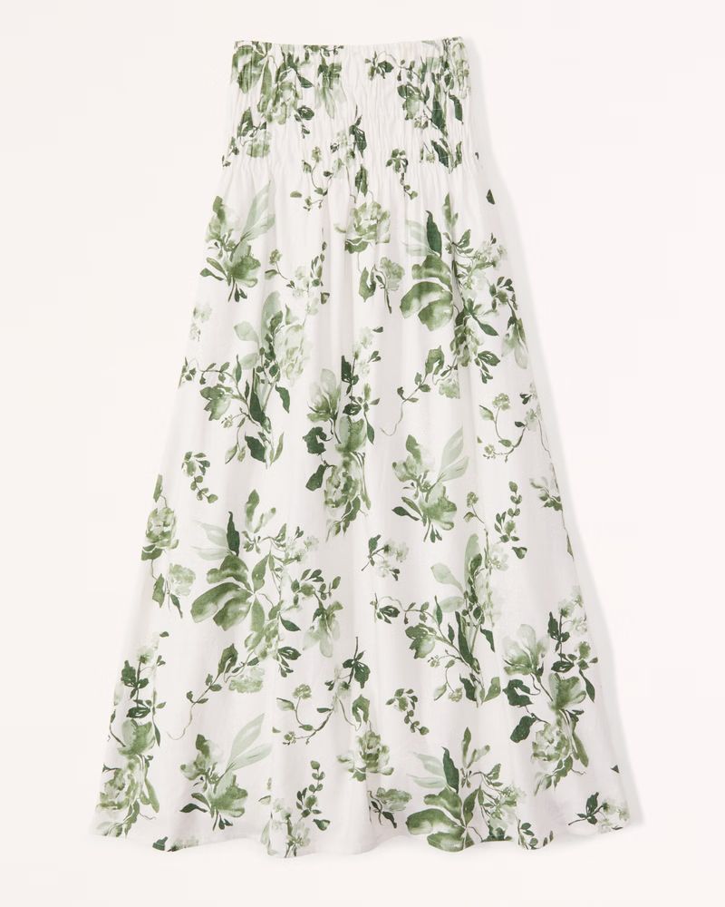 Linen-Blend Ruched Waist Maxi Skirt | Abercrombie & Fitch (US)