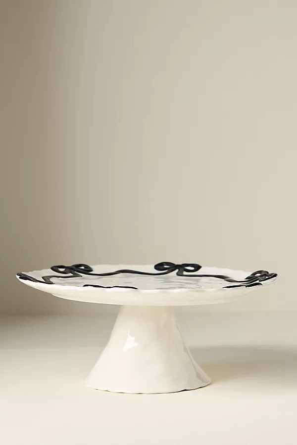 Benedita Bow Ceramic Stoneware Cake Stand | Anthropologie (US)