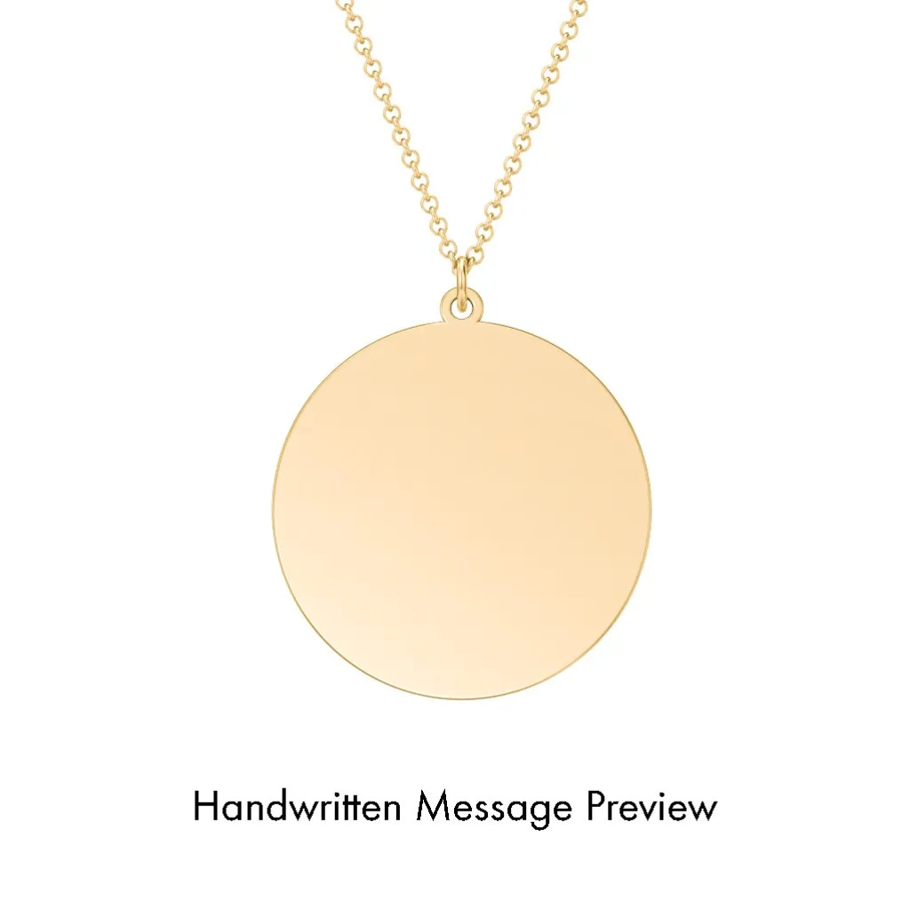 Personalized Handwriting Disc Necklace | Jewlr