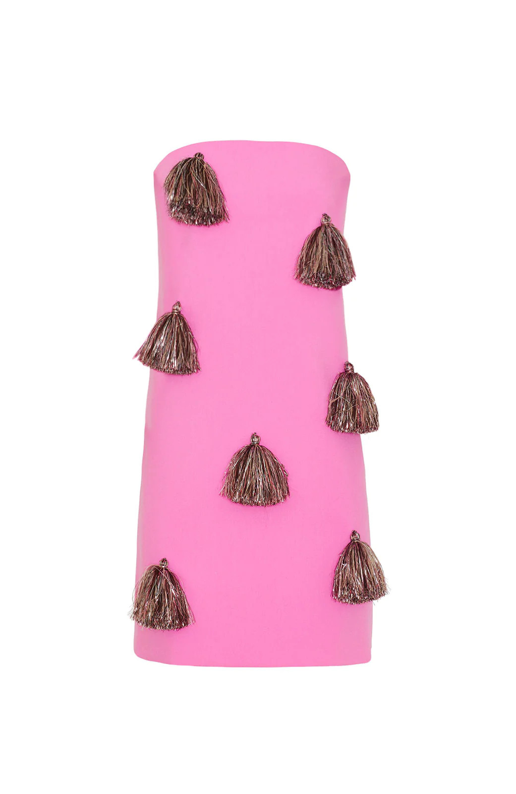 Stretch Twill Strapless Tassel Mini Dress | Lela Rose