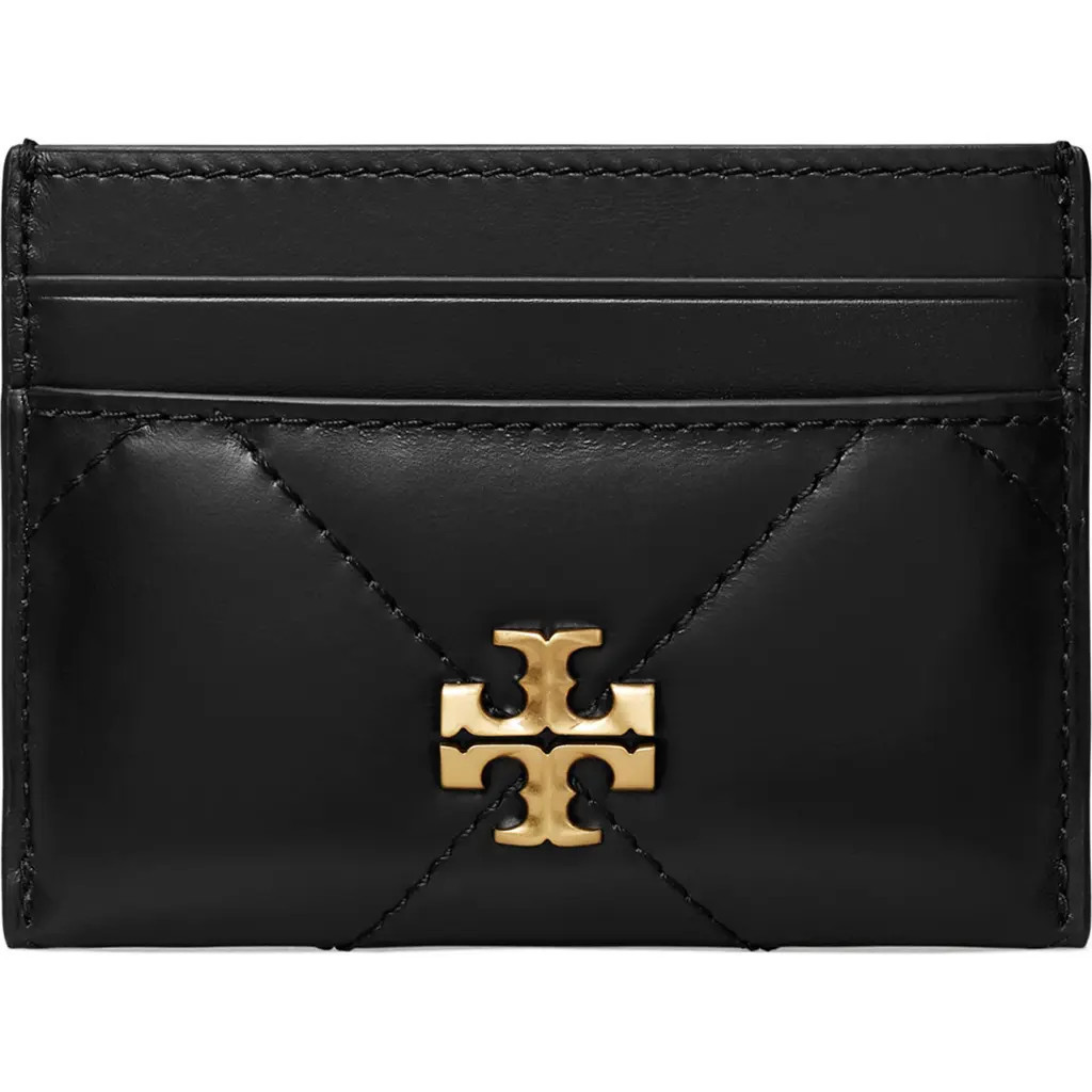 Tory Burch Kira Diamond Quilted Leather Card Case in Black at Nordstrom | Nordstrom