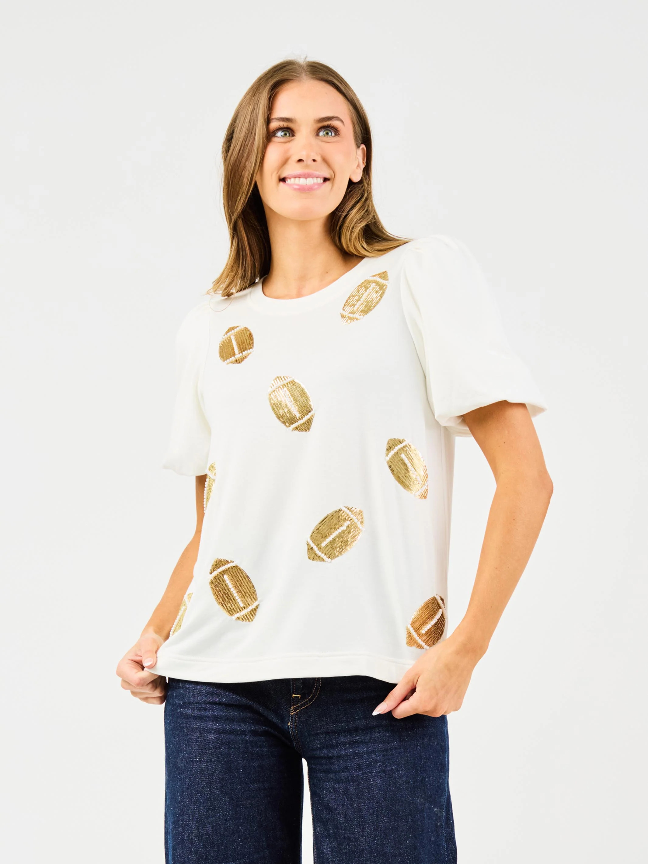 Tina Top | Sequin Footballs | Mary Square