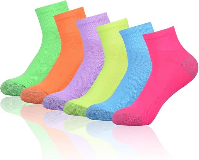 Ankle Socks Women Low Cut Athletic Running with Cushion for Sports and Casual Use 6-Pairs Pack | Amazon (US)