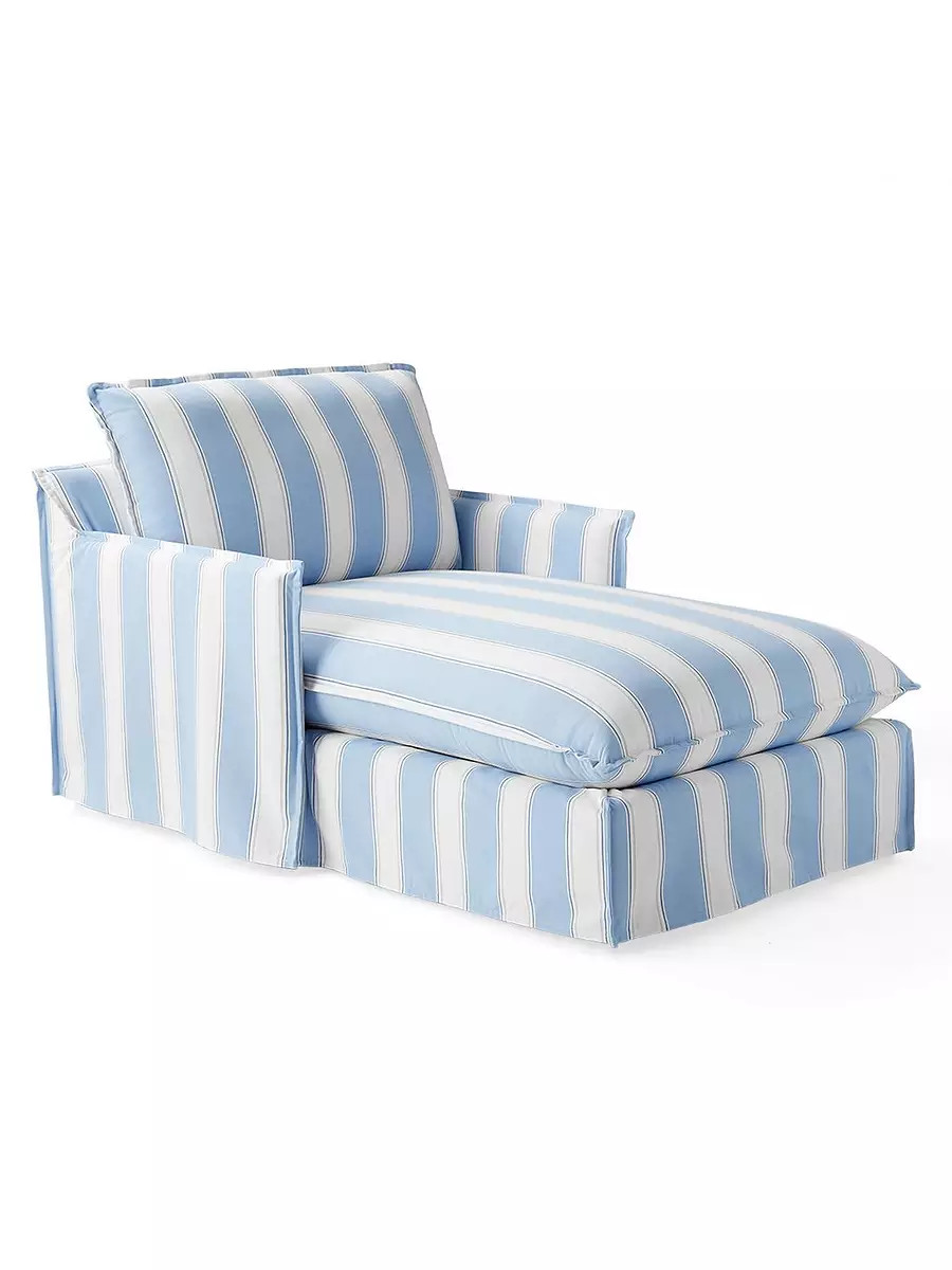 Sundial Wide Chaise - Hydrangea Port Stripe | Serena and Lily
