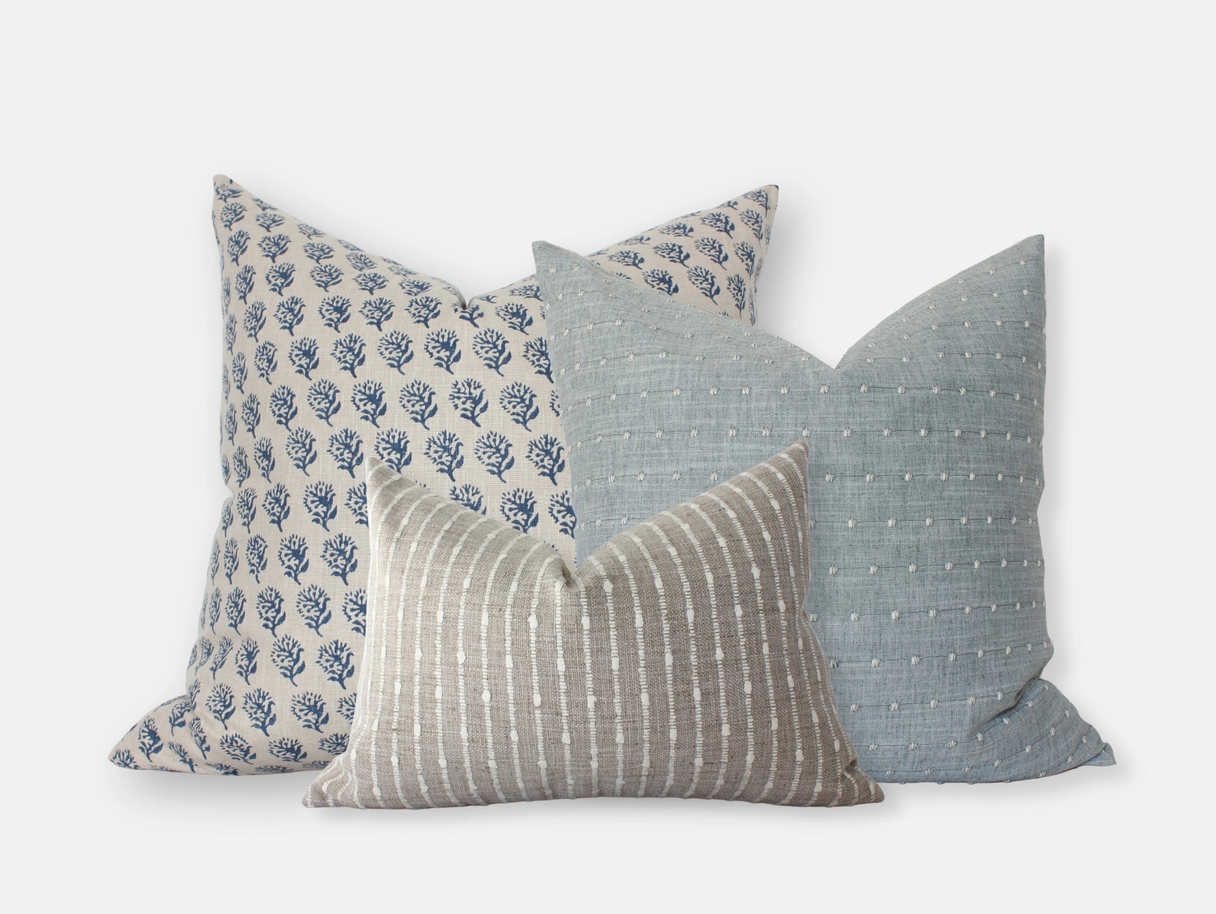 Light Blue Throw Pillow Cover Set, Sofa Pillow Cover Set Of 3 | Wayfair North America