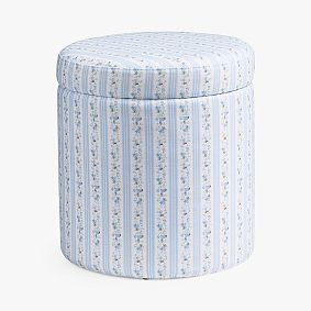LoveShackFancy Round Storage Ottoman | Pottery Barn Teen