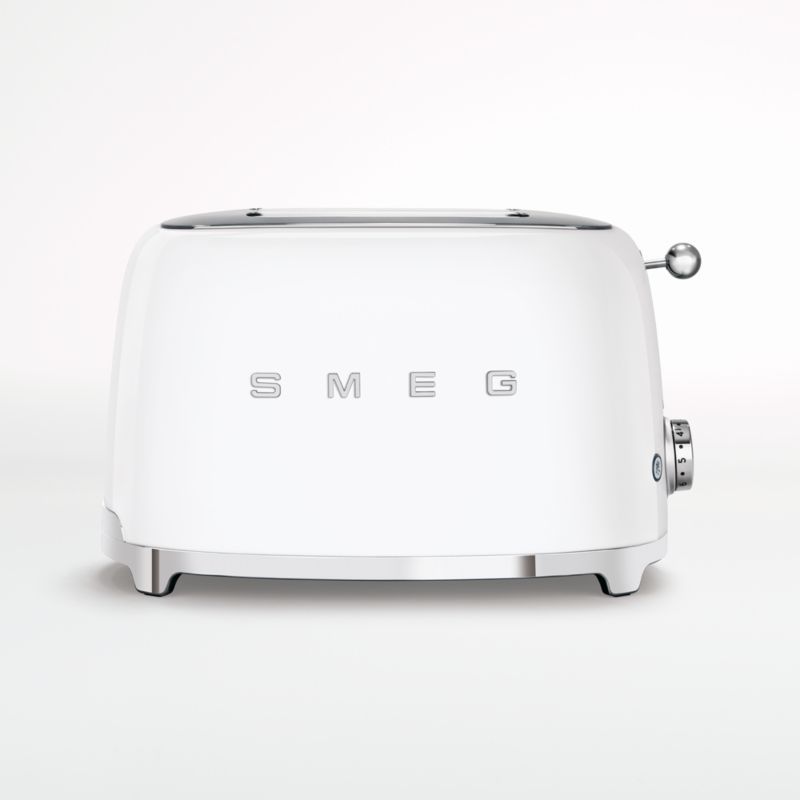Smeg Matte White Toaster | Crate and Barrel | Crate & Barrel