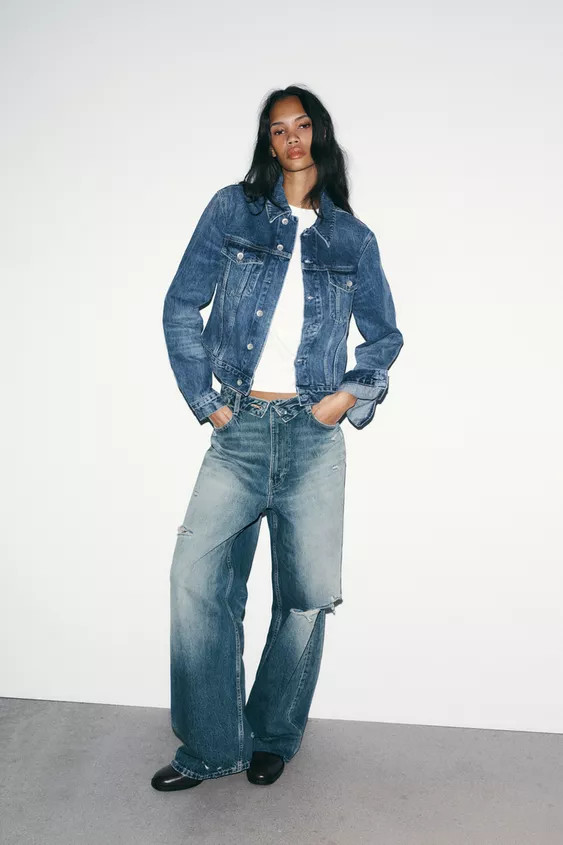 TRF MID-WAIST TURN-UP WAIST JEANS | Zara UK