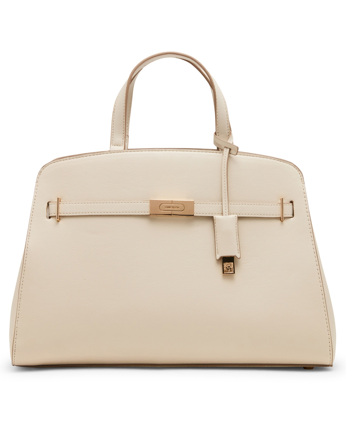 Anne Klein Large Belted Satchel with Convertible Strap - White | Macy's