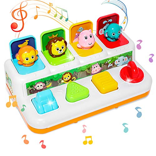 BACCOW Baby Toys 6 to 18 Months, Musical Cause and Effect Pop Up Toys for Toddlers 1-3 Years Old Boys Girls Gifts, Montessori Interactive Animal Infant Toys | Amazon (US)