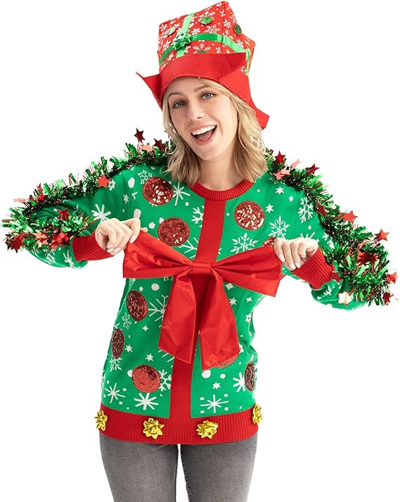 Women Ugly Christmas Hoodie for Adult Men`s Unisex Xmas Hooded Sweater Pullover for Party Festive | Amazon (US)