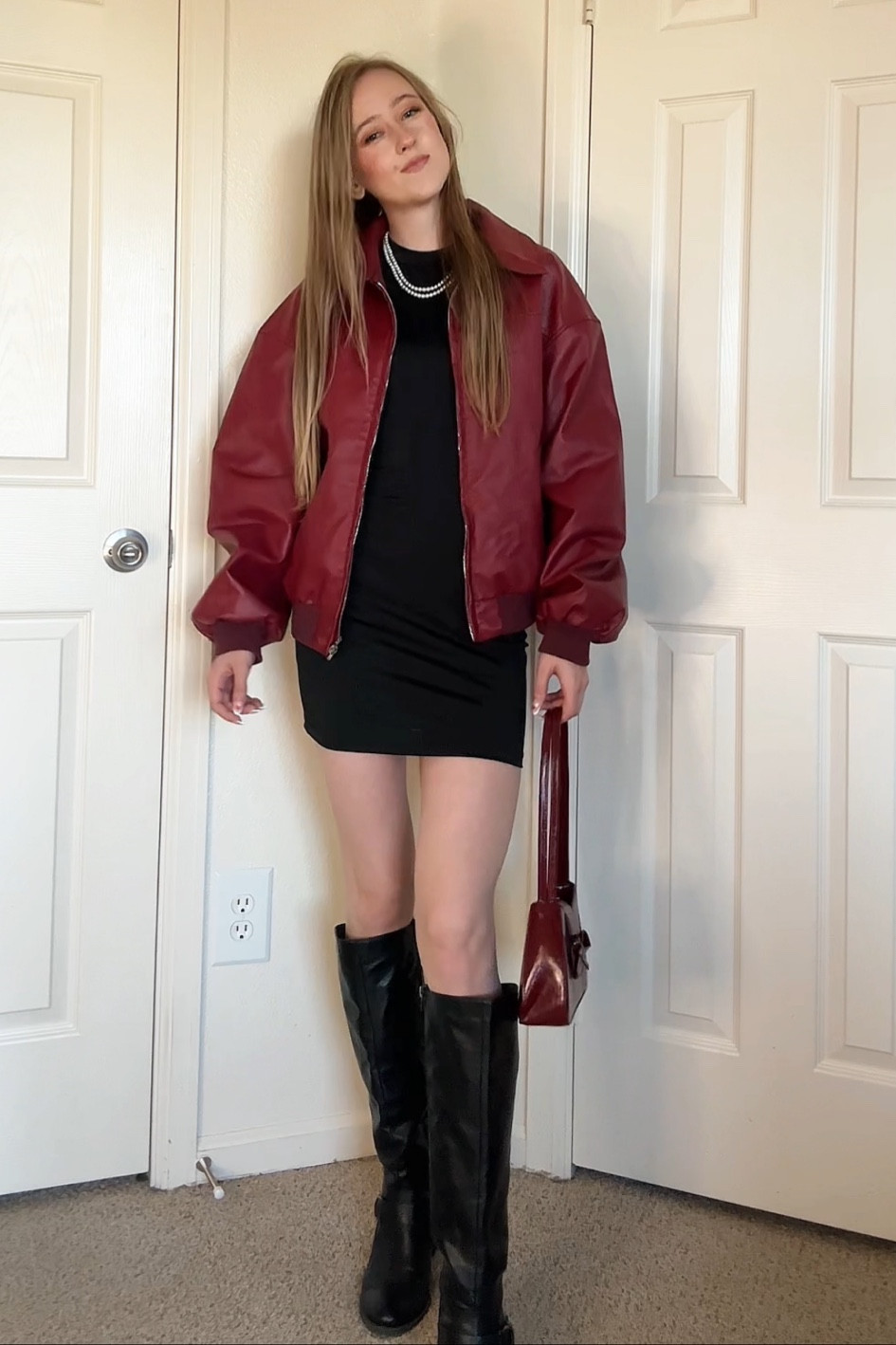 Recreating a Pinterest Outfit❤️ 

college outfits / college girl / college style / college fits / college fashion / womens fashion / pinterest outfit / pinterest aesthetic / that girl / that girl outfit / that girl aesthetic / fall / fall style / fall outfit / fall aesthetic / outfits / outfit ideas / outfit inspo / style inspo / style ideas / budget fashion / autumn style / fall fashion / leather jacket / tall boots / early fall / burgundy 

#LTKFindsUnder50 #LTKSeasonal #LTKStyleTip