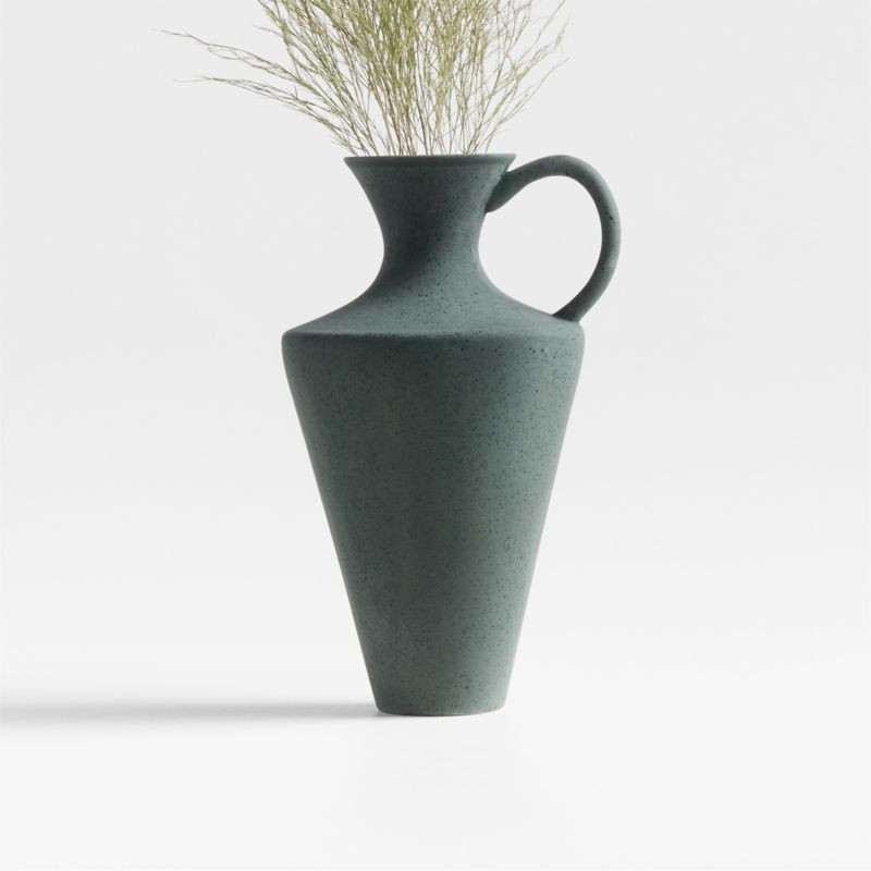 Divinus Dark Green Ceramic Vase 10" by Athena Calderone + Reviews | Crate & Barrel | Crate & Barrel