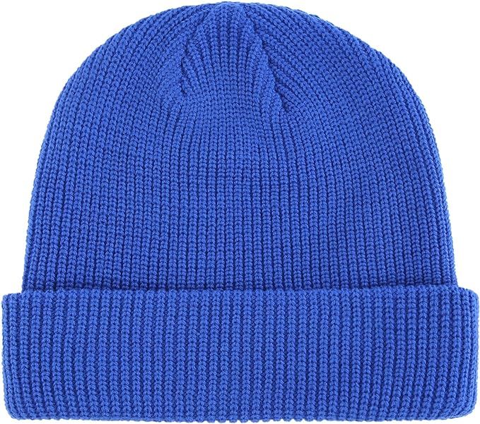 Connectyle Outdoor Classic Bassic Men 's Warm Winter Hats Daily Thick Knit Cuff Beanie Cap Blue, ... | Amazon (US)