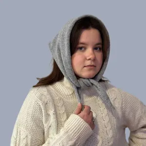 Hand Knit Merino Wool Triangle Headscarf : Green Cashmere Neckerchief | Etsy (US)